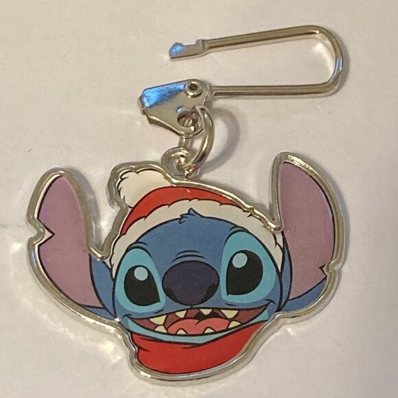 Vintage Disney Lilo & Stitch Zipper Pull Purse Bag Christmas Santa Hat Charm  ch - Picture 5 of 9